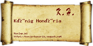 Kőnig Honória névjegykártya